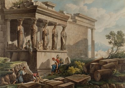 The Porch of the Caryatids on the Erectheion by Louis Francois Cassas